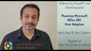 VisualSP and ShareSquared webinar announcement