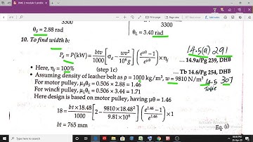 DME 2 module 5 problem -1- flat belt