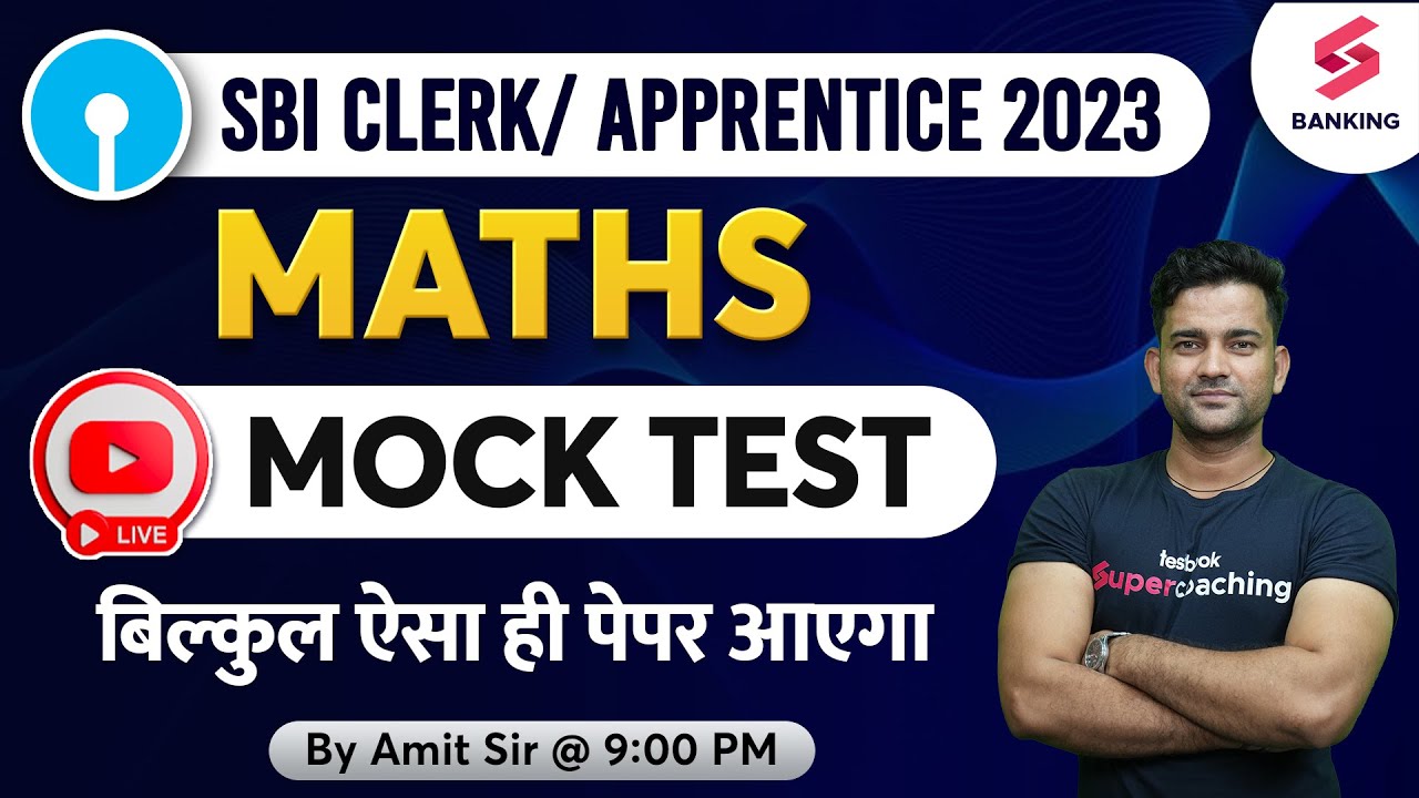 Apprentice Maths SBI Clerk/Apprentice 2023 | Maths | Live Mock Test | SBI Clerk ...