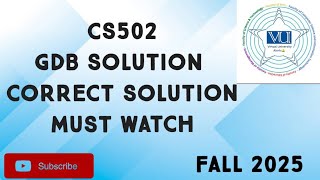 CS502 GDB Solution Fall 2025 | cs502 gdb solution| cs502 GDB Solution fall 2025 | cs502 GDB 