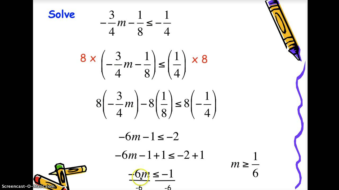 Inequalities with Fractions - YouTube