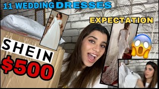 Trying on 11 Cheap Wedding Dresses from SHEIN under $40 | HUGE Wedding Dress Try On Haul 2021