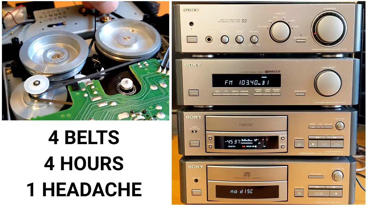Most difficult cassette deck belt replacement so far. Sony La Scala S2