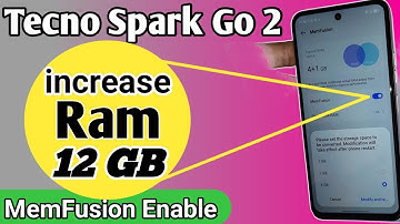Tecno Spark Go 2 increase Ram // MemFusion Enable