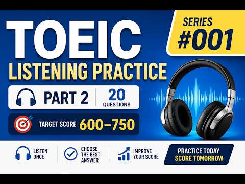 TOEIC Part 2 Listening Test #001 [2x Speed / High-Load Training