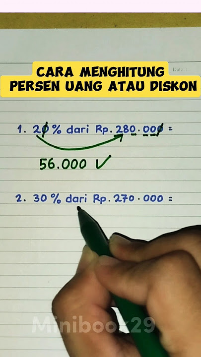 Cara Menghitung persen uang atau diskon #shorts