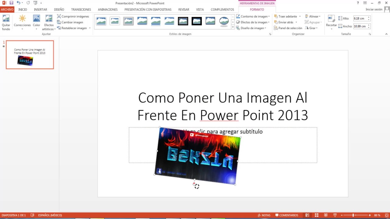 Como Poner Una Imagen Al Frente En Power Point 2013 - YouTube