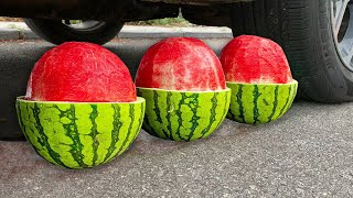 EXPERIMENT CAR vs Red Watermelon ! Crushing Crunchy & Soft Things by Car!