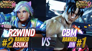 T8 ✪ R2WIND (#2 Ranked Asuka) 🆚 CBM (#1 Ranked Jin)  ✪ Tekken 8 High Level Match