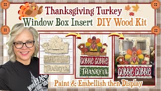 Thanksgiving Turkey Window Bow Insert DIY Wood Kit from The Rust-Covered Cottage by Christina