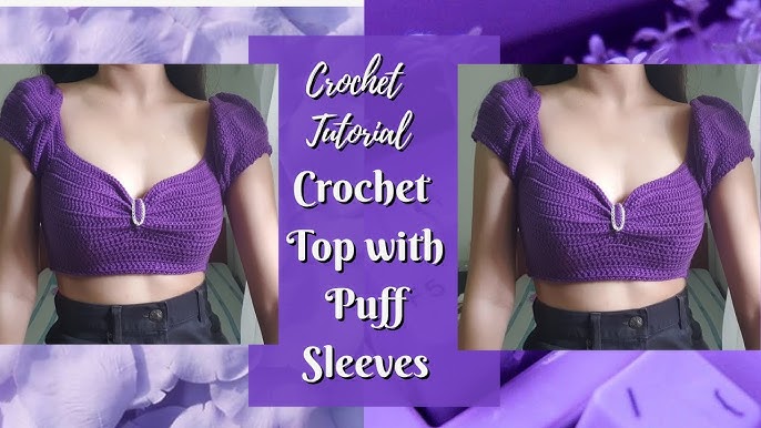 Easy Crochet Top : Adelaide Puff Sleeves : Cottagecore Theme 