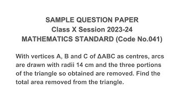 With vertices A, B and C of ΔABC as centres, arcs are drawn with radii 14 cm