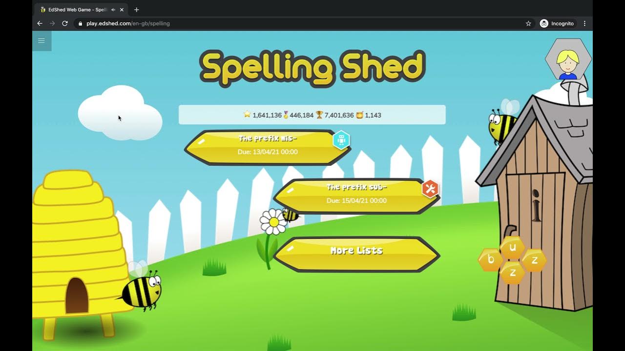 spelling shed set assignment