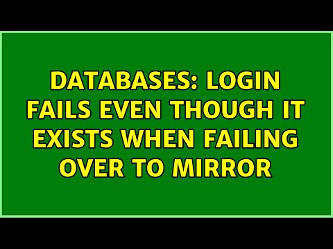 Databases: Login fails even though it exists when failing over to mirror