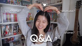 q&a💌: how I met my boyfriend,reason behind youtube?,studies,anime,food, etc.