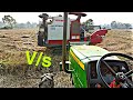 Johndeere 5050D 4WD 4×4 tractor vs Yanmar 70 GV speed _ Yanmar harvester vs Johndeere tractor