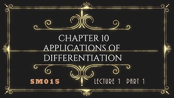 CHAPTER 10 ~ LECTURE 1 (PART 1)