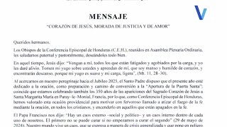 Conferencia Episcopal de Honduras pide respetar la vida y fomentar el diálogo