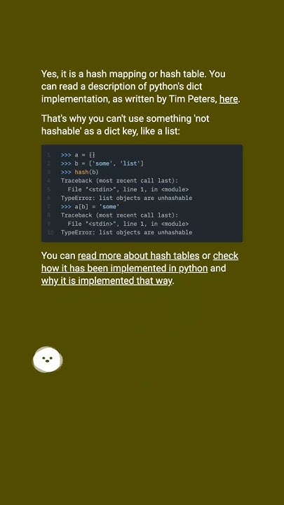 Is a Python dictionary an example of a hash table? #shorts - YouTube