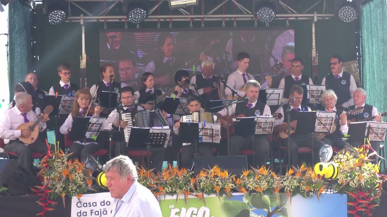 Grupo de cordas da Fajà da Ovelha durante a festa do figo, tabaibo e mel