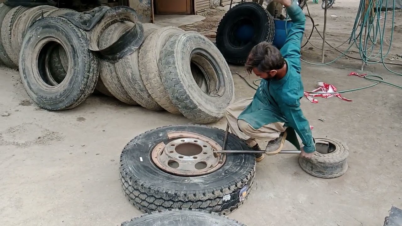 New tyre fitting on rim