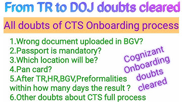 CTS Onboarding doubts in tamil| CTS BGV, pre-formalities doubts part 4