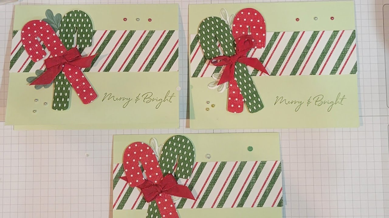 Quick cards using the candy cane dies from the mini catalog. YouTube