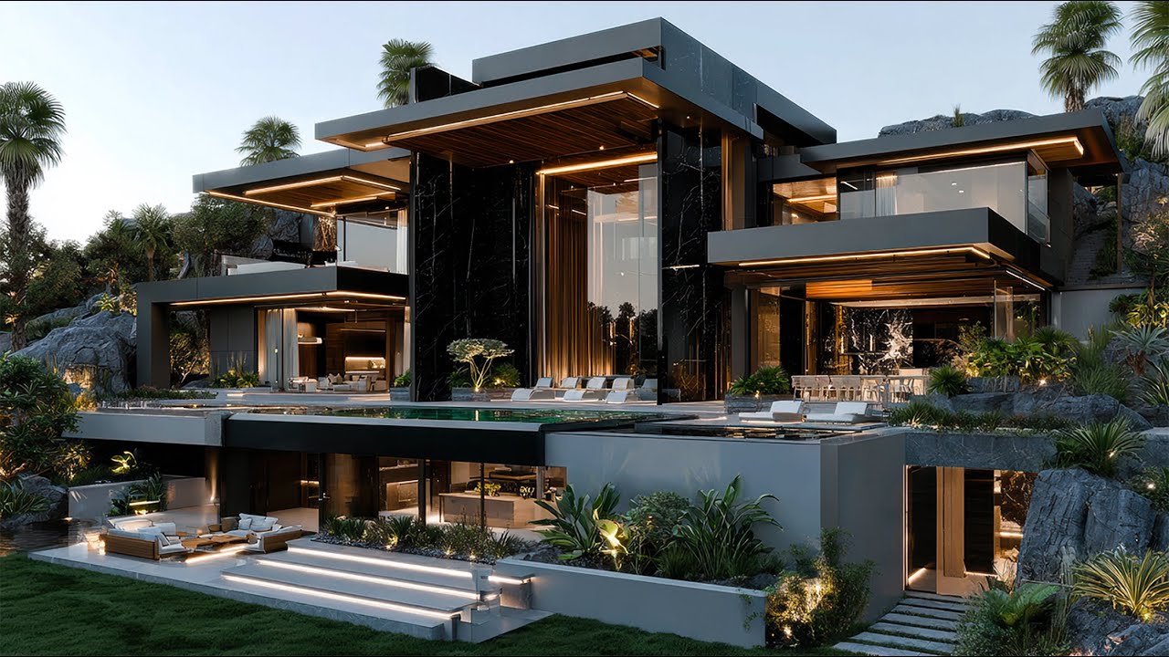 Landscape Elegance: Luxury Mansion on The Sloping Land