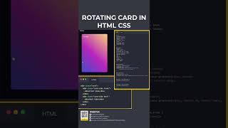 Rotating Card HTML CSS #shorts #webster screenshot 5