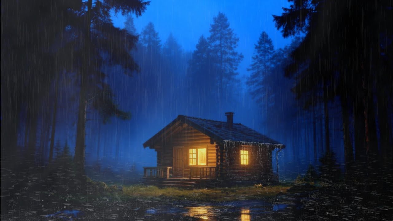 Night Rain at the Lakeside Cabin – 2 Hours of Relaxing Rain Sounds for ...
