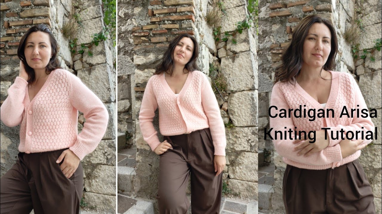 Cardigan Arisa/ kniting Tutorial maglia ai ferri da donna con scollo a V