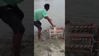 Little Boy Catching Big Fish in River Flowing Water #fishing