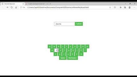 Onscreen keyboard built using HTML, CSS and Javascript