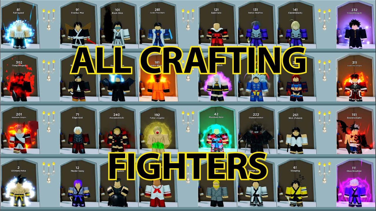 all-32-map-crafting-fighters-skills-anime-fighters-simulator-youtube