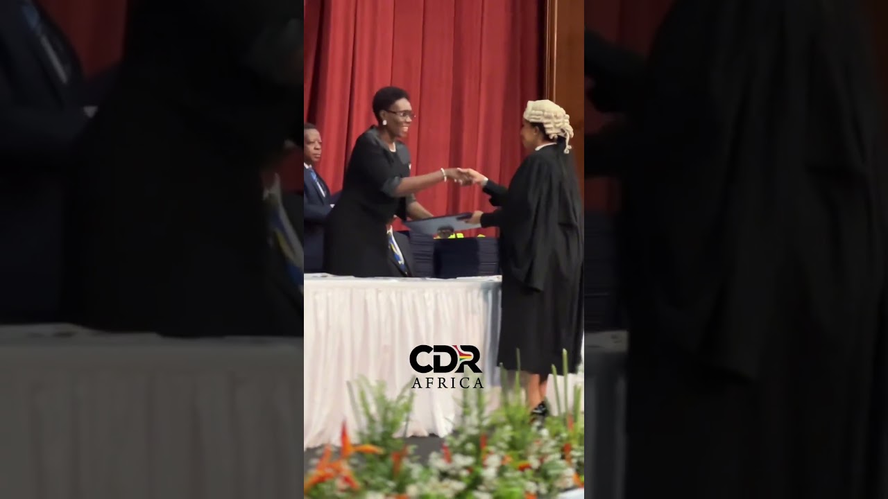 Serwaa Amihere receives her Legal Council Certificate at the Ghana Bar Ceremony. 