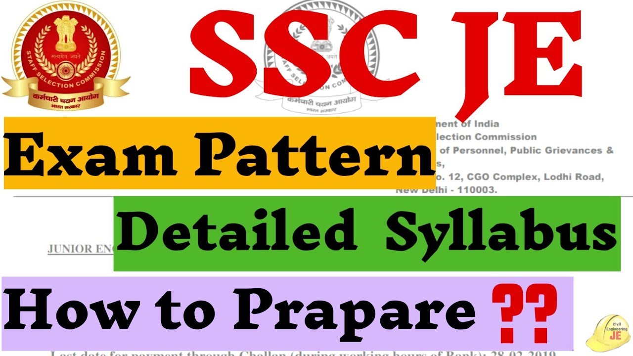 SSC Junior Engineer 2019-20 Exam Pattern & Full Syllabus| How to Prepare?? |CIVIL Engineering JE
