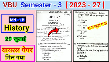 VBU SEM 3 MN History previous Question Paper  kanishth ki uplabdhiyon ka varnan Karen  minor history