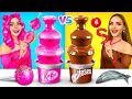 Chocolate Fountain Fondue Challenge | Chocolate vs Real Food Battle by RATATA CHALLENGE