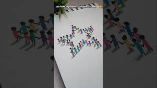 3D Art with Tiny People 🤯 Creative Drawing Idea #art #satisfying #drawing #shorts #tutorial #3dart