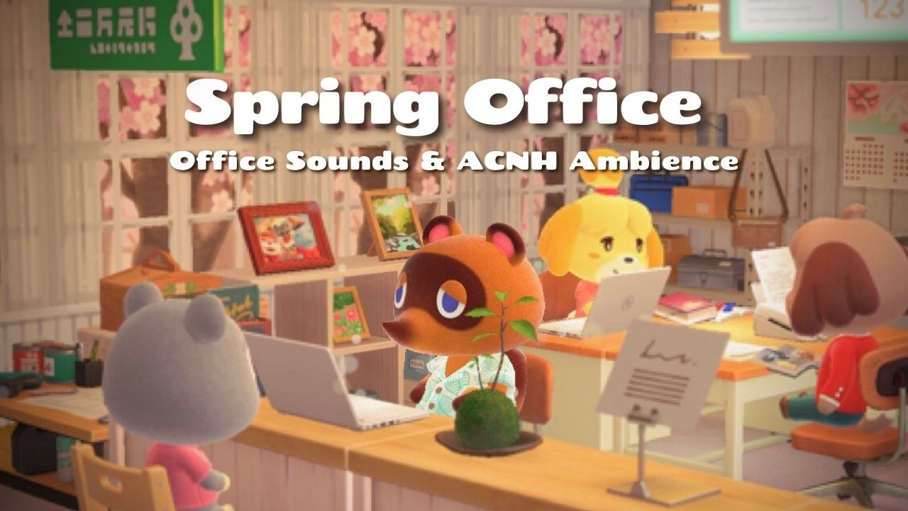 【作業用】たぬきち＆しずえと働く春の案内所👩‍💻🌸／オフィス環境音／タイピング音／勉強用／あつ森BGM