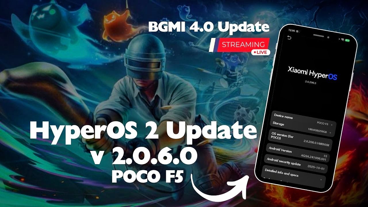 🔥 BGMI 4.0 Live Gameplay on POCO F5 | HyperOS 2.0.6.0 Performance Test & October Update Review 🔥
