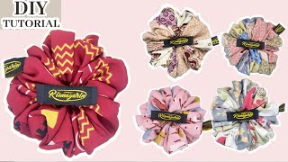 Membuat Ikat Rambut (Scrunchies diy) dari Kain Perca dengan Label Merk Sendiri