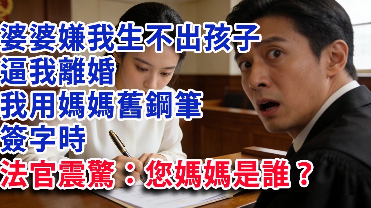 【满分爽文】婆婆嫌棄我生不出孩子丟臉 逼我離婚 我用媽媽舊鋼筆簽字時  法官震驚：您媽媽是誰？#婆媳 #家庭 #情感故事 #晚年生活 #為人處世 #生活經驗 #情感