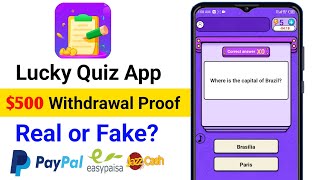 Lucky Quiz | Lucky Quiz App Real or Fake | Payment & Withdrawal proof | Lucky Quiz Legit or scam App screenshot 5