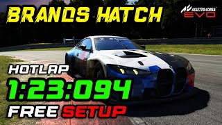 Hotlap Brands Hatch Bmw M4 Gt3 Evo 123.094 Etto Corsa Evo 0.3.3 Free Setup