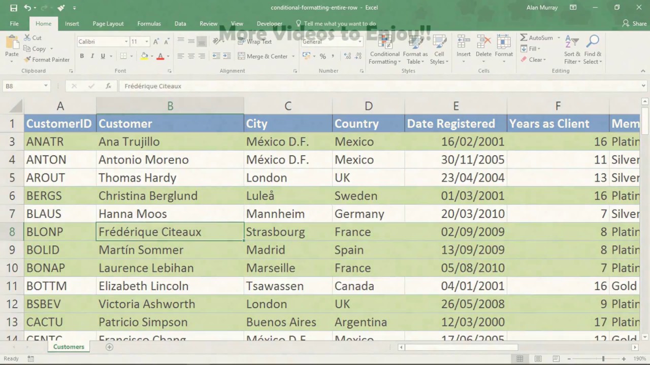 Apply Conditional Formatting To Entire Row Excel