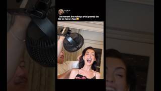 The moment the makeup artist panned the fan on Anne Hathaway's face😆