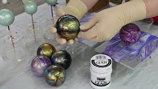 (846) HOW TO Seal Christmas ornaments and Acrylic pour painting ~ DIY Christmas baubles with Glue