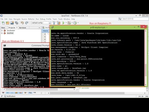 Develop Java application in Windows, run in Raspberry Pi. - YouTube