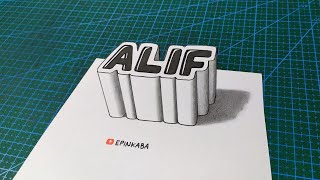 Cara Membuat Nama 3D di Kertas - ALIF | Menggambar 3D